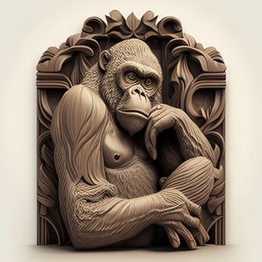3D модель Коко горила знаменита тварина (STL)